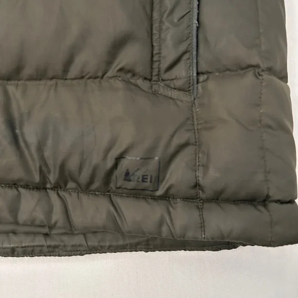 REI Goose Down Puffer‎ Vest Mens XL Olive Green Insulated Lightweight Outdoor - Picture 7 of 10